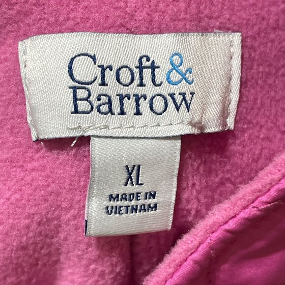 New Croft & Barrow Quilted Vest Size XL Hot Pink Full Zip Mock Neck Jacket - Picture 4 of 8